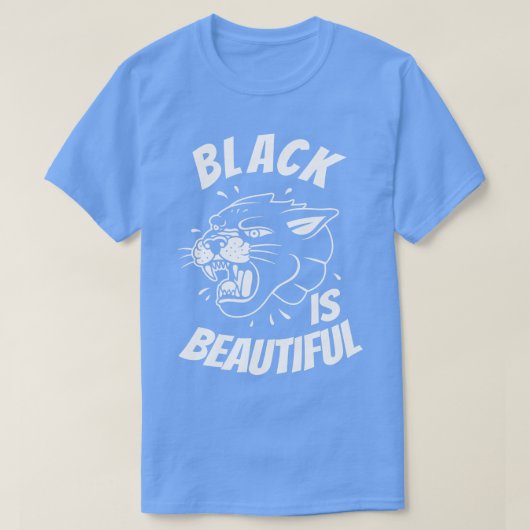 黒は美しいヒョウ黒猫 Tシャツ (デザイン正面)