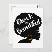 黒は美しい、黒のパワーAfroメラニン女性 ポストカード (正面/裏面)