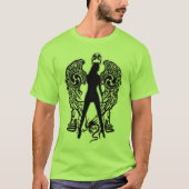 黒は蛇の天使のワイシャツを浮彫りにします Tシャツ (正面)