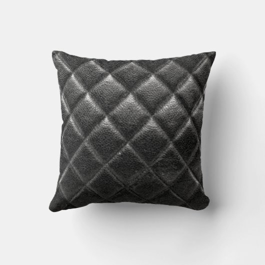 黒は革製バッグキルトにされたccのキャビアをステッチしました クッション (裏面)