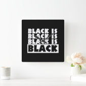 黒は黒いです スクエア壁時計 (ホーム)