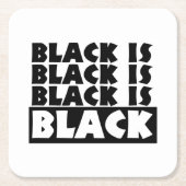 黒は黒 スクエアペーパーコースター (正面)