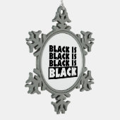 黒は黒 スノーフレークピューターオーナメント (左)