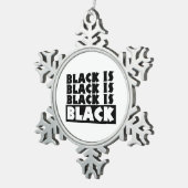 黒は黒 スノーフレークピューターオーナメント (右)