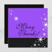 黒はQuinceañeraを心からの感謝のメッセージカード主演します サンキューカード (正面/裏面)