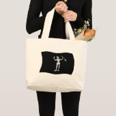 黒ひげの旗のトートバッグ ラージトートバッグ (正面(商品))