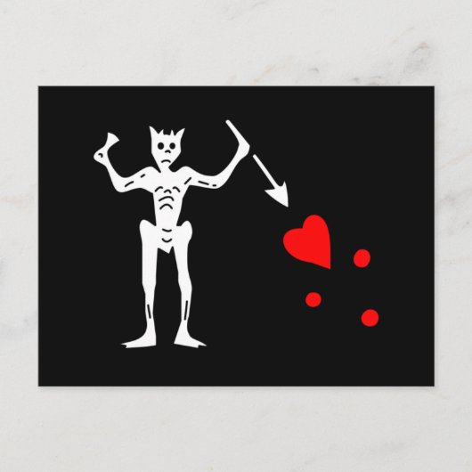 黒ひげの本物の旗 ポストカード (正面)