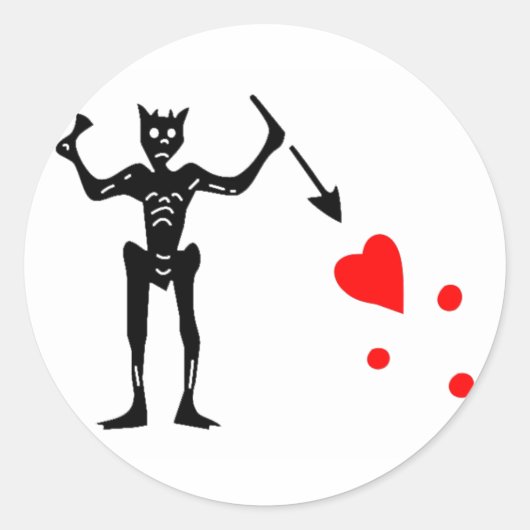 黒ひげの本物の旗 ラウンドシール (正面)