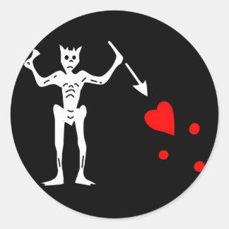 黒ひげの本物の旗 ラウンドシール