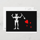 黒ひげの海賊旗エド教えワード ポストカード (正面/裏面)