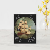 黒ひげの船(アンヌ女王の復讐)ノートカード カード (黄色い花)