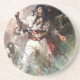 黒ひげオンファイアパイレートイラストレーション コースター