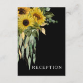 黒ひまわりモダンウエディングレセプション エンクロージャーカード (裏面)
