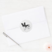 黒ぶちフレンチブルドッグ かわいいキャラクター犬 ラウンドシール (封筒)