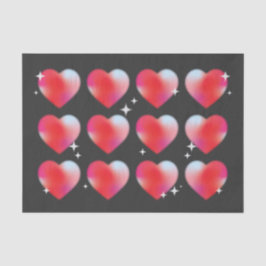 黒ぼやけ色のハートと星 薄葉紙