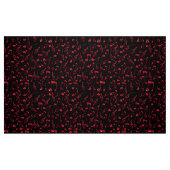 黒またはあなたの色のお祝いの赤い音楽ノート ファブリック (ファットクウォーター)