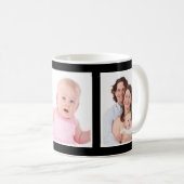 黒またはカスタムカラー3ポートレート写真 コーヒーマグカップ (正面右)