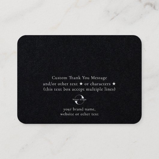 黒またはグレー。会社のロゴ、写真、あいさつ 名刺 (裏面)