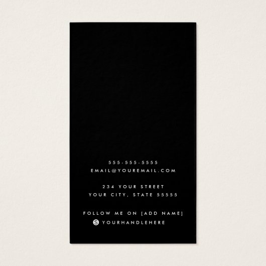 黒または任意の色を追加ロゴのイヤリングディスプレイカード (裏面)