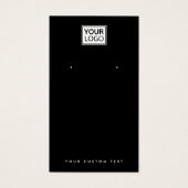 黒または任意の色を追加ロゴのイヤリングディスプレイカード (正面)