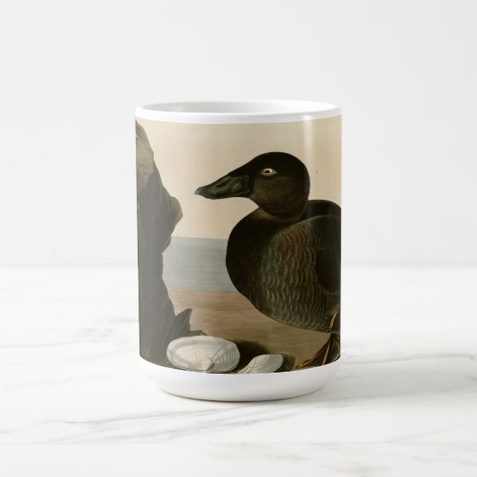 黒または波のアヒル コーヒーマグカップ (中央)