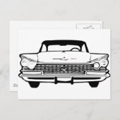 黒または白の古いスタイル車 ポストカード (正面/裏面)