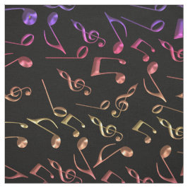 黒または色の生地の熱い音楽ノート ファブリック