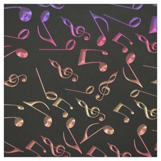 黒または色の生地の熱い音楽ノート ファブリック (見本)