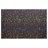 黒または色の生地の熱い音楽ノート ファブリック (ファットクウォーター)