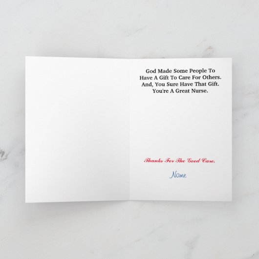 黒または黒の肌をした女性用ナースカード カード (内部)