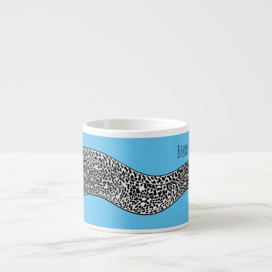 黒まだらウナギの漫画イラストレーション エスプレッソカップ (正面)