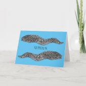 黒まだらウナギの漫画イラストレーション カード (正面)