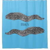 黒まだらウナギの漫画イラストレーション シャワーカーテン (正面)