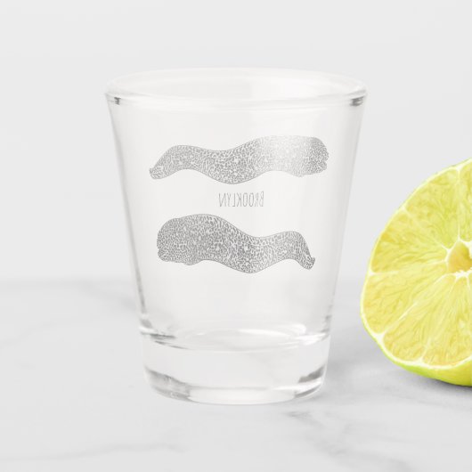 黒まだらウナギの漫画イラストレーション ショットグラス (裏面)