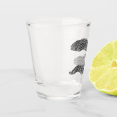 黒まだらウナギの漫画イラストレーション ショットグラス (左)