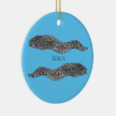 黒まだらウナギの漫画イラストレーション セラミックオーナメント (右)