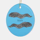 黒まだらウナギの漫画イラストレーション セラミックオーナメント (左)