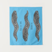 黒まだらウナギの漫画イラストレーション タペストリー (正面)