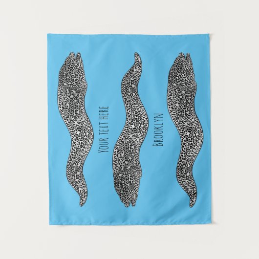 黒まだらウナギの漫画イラストレーション タペストリー (正面)