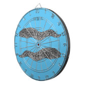 黒まだらウナギの漫画イラストレーション ダーツボード (正面右)