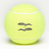 黒まだらウナギの漫画イラストレーション テニスボール (裏面)