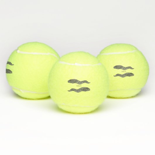 黒まだらウナギの漫画イラストレーション テニスボール (マルチ)