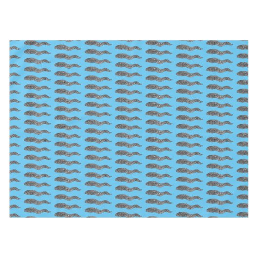 黒まだらウナギの漫画イラストレーション テーブルクロス (正面(横))