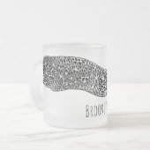 黒まだらウナギの漫画イラストレーション フロストグラスマグカップ (正面左)