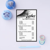 黒まつげエクステンション白の価格表 チラシ (シングル)