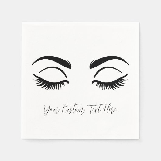 黒まつ毛まつ毛美しいラッシュ スタンダードカクテルナプキン (正面)