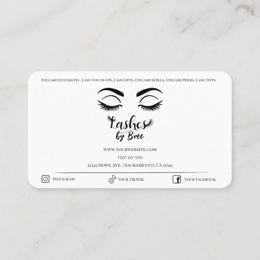 黒まつ毛まつ毛美しいラッシュ 名刺 (裏面)