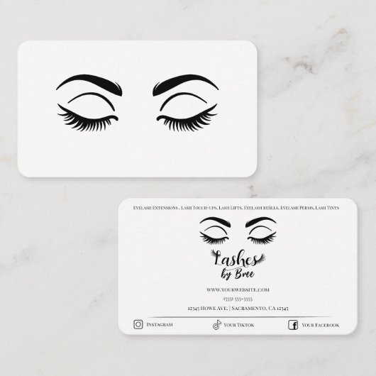 黒まつ毛まつ毛美しいラッシュ 名刺 (正面/裏面)