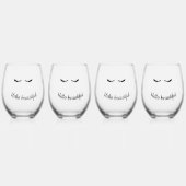 黒まつ毛グラム ステムなしワイングラス (正面)