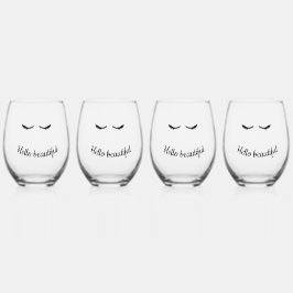 黒まつ毛グラム ステムなしワイングラス